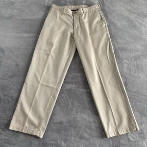 Lee Mens Tan Khaki Pants Relaxed Fit Casual Dress Chinos‎ 34x29